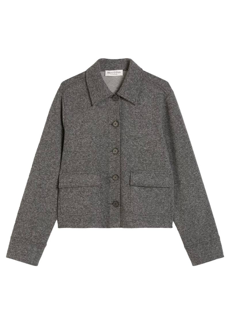 Marc OPolo Casual - Tweed-Jerseyjacke regular aus Organic Cotton-Mix grau - Gr. - 34 von Marc O'Polo Casual
