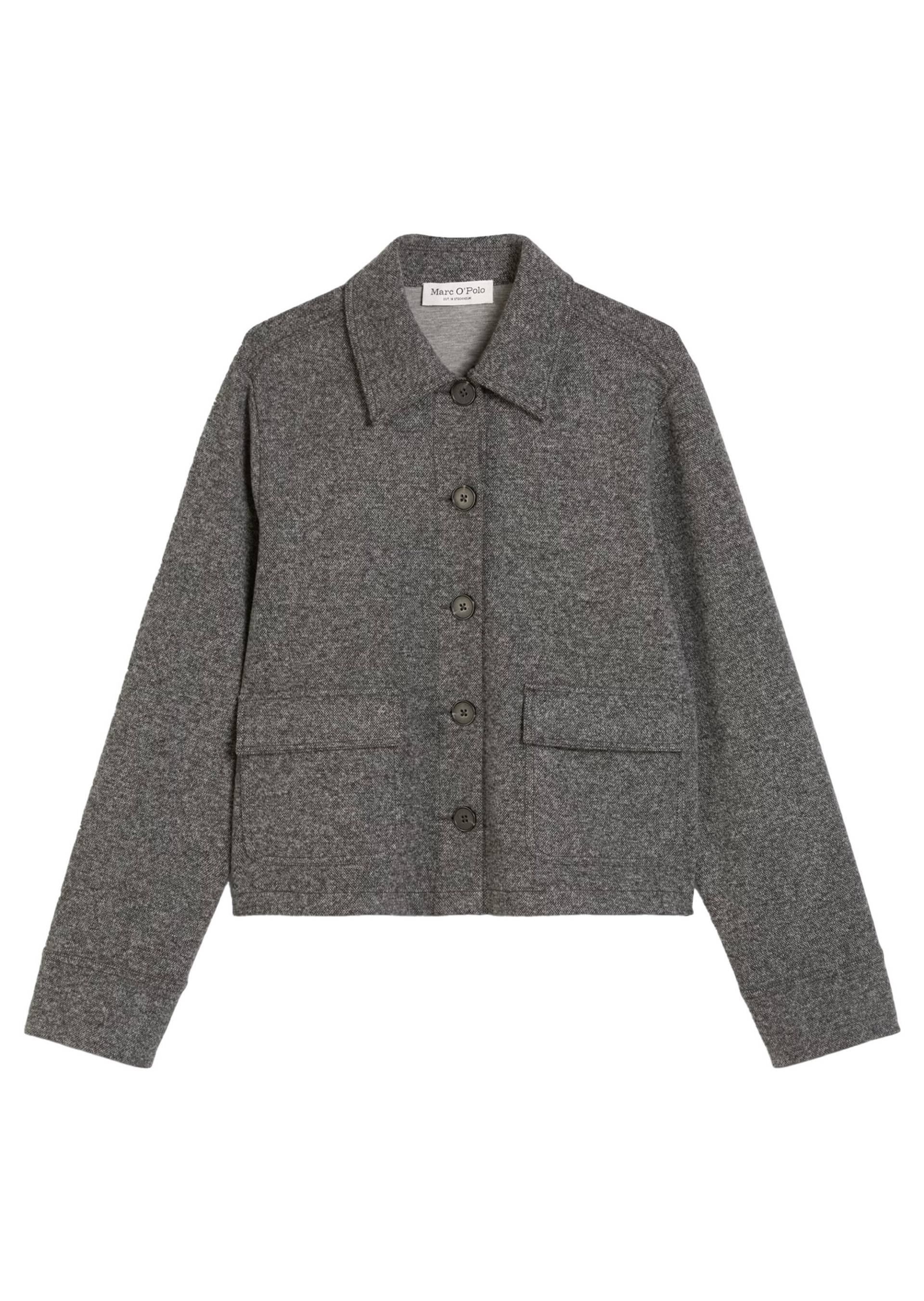 Marc OPolo Casual - Tweed-Jerseyjacke regular aus Organic Cotton-Mix grau - Gr. - 38 von Marc O'Polo Casual