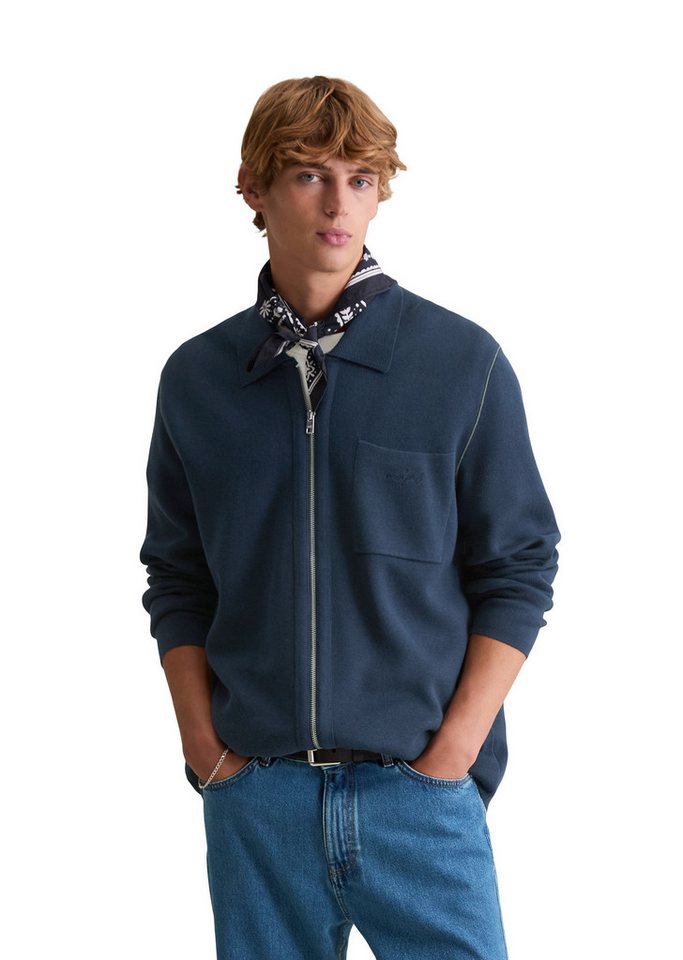 Marc O'Polo DENIM Cardigan mit Reißverschluss und Polokragen von Marc O'Polo DENIM