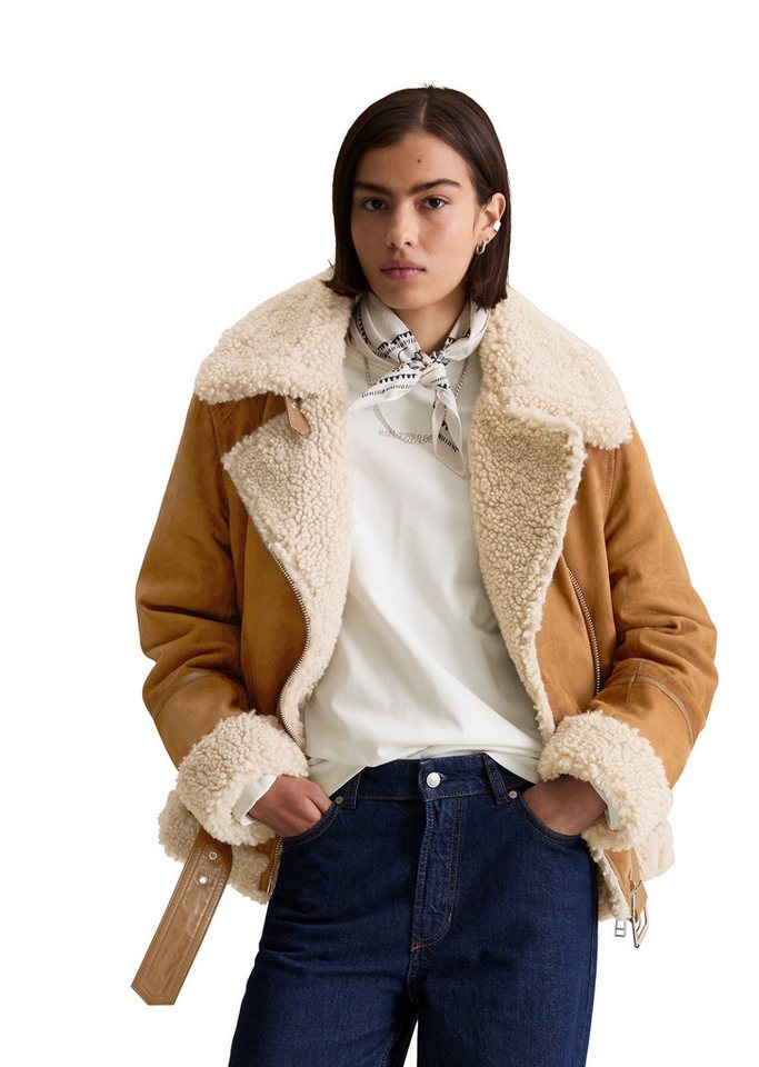Marc O'Polo DENIM Lederjacke mit Teddyplüsch von Marc O'Polo DENIM