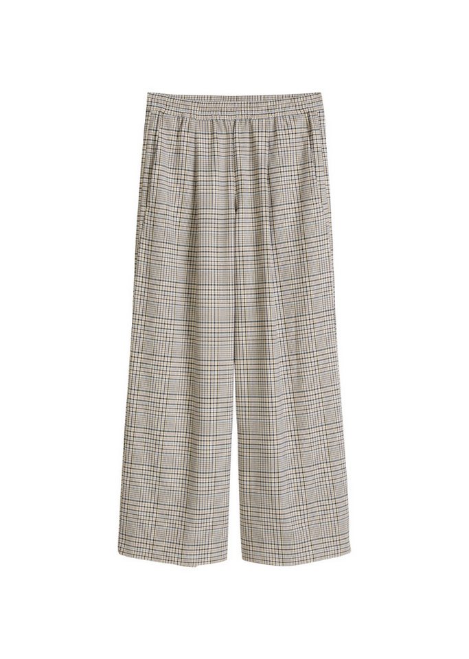 Marc O'Polo DENIM Schlupfhose karierte Hose wide mit recyceltem Polyester, elastischer Bund von Marc O'Polo DENIM