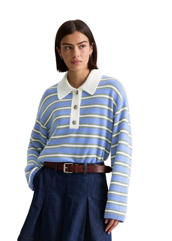 Marc O'Polo DENIM Strickpullover regular fit aus softem Schurwolle-Viskose-Mix, gestreift von Marc O'Polo DENIM