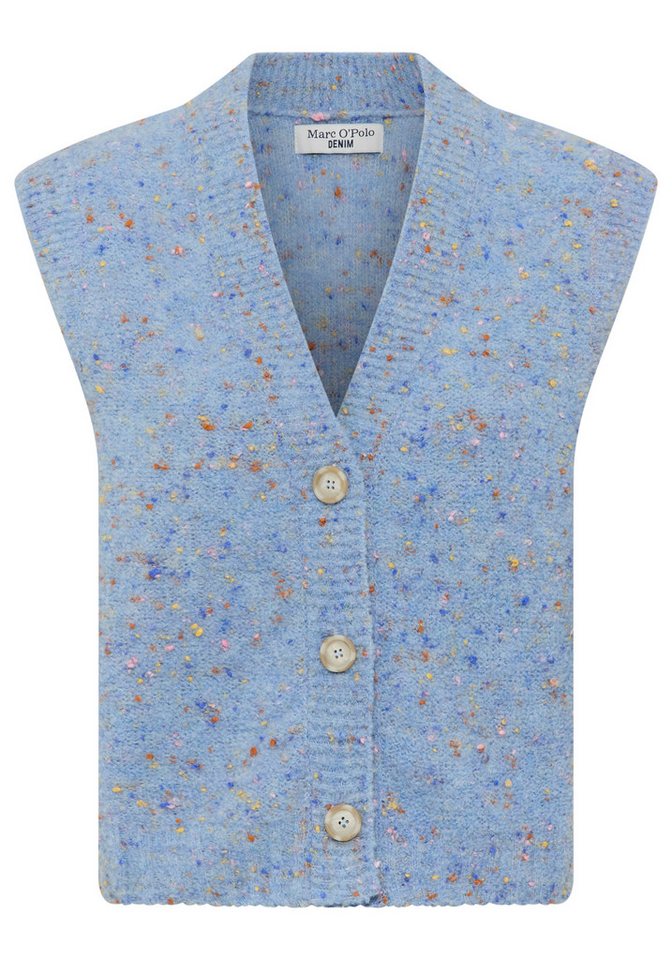 Marc O'Polo DENIM Strickweste ärmelloser Bouclé-Cardigan regular fit aus Schurwolle-Viskose-Mix von Marc O'Polo DENIM