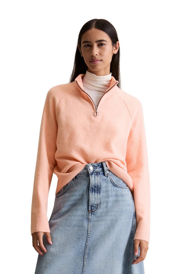 Marc O'Polo DENIM Troyer cropped, regular fit, aus flauschigem Schurwolle-Mix von Marc O'Polo DENIM