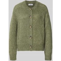 Marc O'Polo Denim Relaxed Fit Strickjacke aus Schurwoll-Mix in Khaki, Größe M von Marc O'Polo DENIM