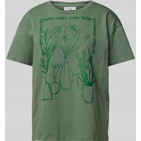 Marc O'Polo Denim T-Shirt mit Motiv-Stitching in Oliv, Größe XS von Marc O'Polo DENIM