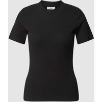 Marc O'Polo Denim T-Shirt mit Ripp-Optik in Black, Größe L von Marc O'Polo DENIM