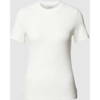 Marc O'Polo Denim T-Shirt mit Ripp-Optik in Weiss, Größe S von Marc O'Polo DENIM