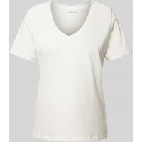 Marc O'Polo Denim T-Shirt mit V-Ausschnitt in Offwhite, Größe L von Marc O'Polo DENIM