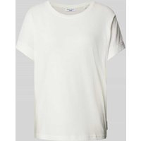 Marc O'Polo Denim T-Shirt mit fixierten Ärmelumschlägen in Weiss, Größe L von Marc O'Polo DENIM