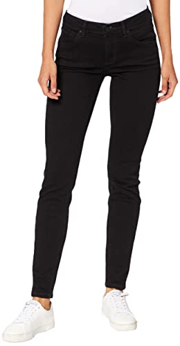 Marc O'Polo Denim Damen ALVA, lässige Damen Jeans, Damen Hose im Used-Look, hochwertige Denim Jeans mit schmalem Schnitt, Schwarz (Q04), 26W / 30L von Marc O'Polo