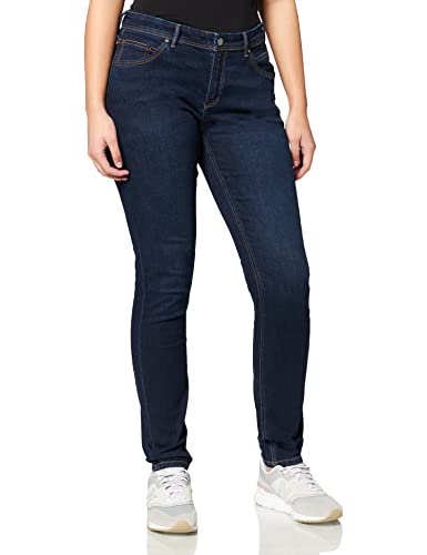 Marc O'Polo Damen B41914412075 Lässige Jeans, Hose Im Used-Look, Hochwertige Denim Mit Schmalem Schnitt, Dark Blue_multi_30, 27W / 32L EU von Marc O'Polo