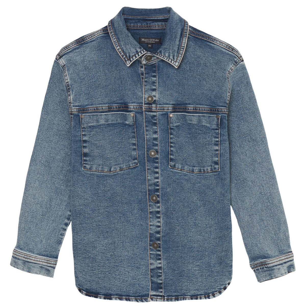 Marc OPolo Junior - MARC OPOLO Denim-Overshirt mit Druckknopfleiste light blue denim - Gr. - 176 von Marc O'Polo Junior