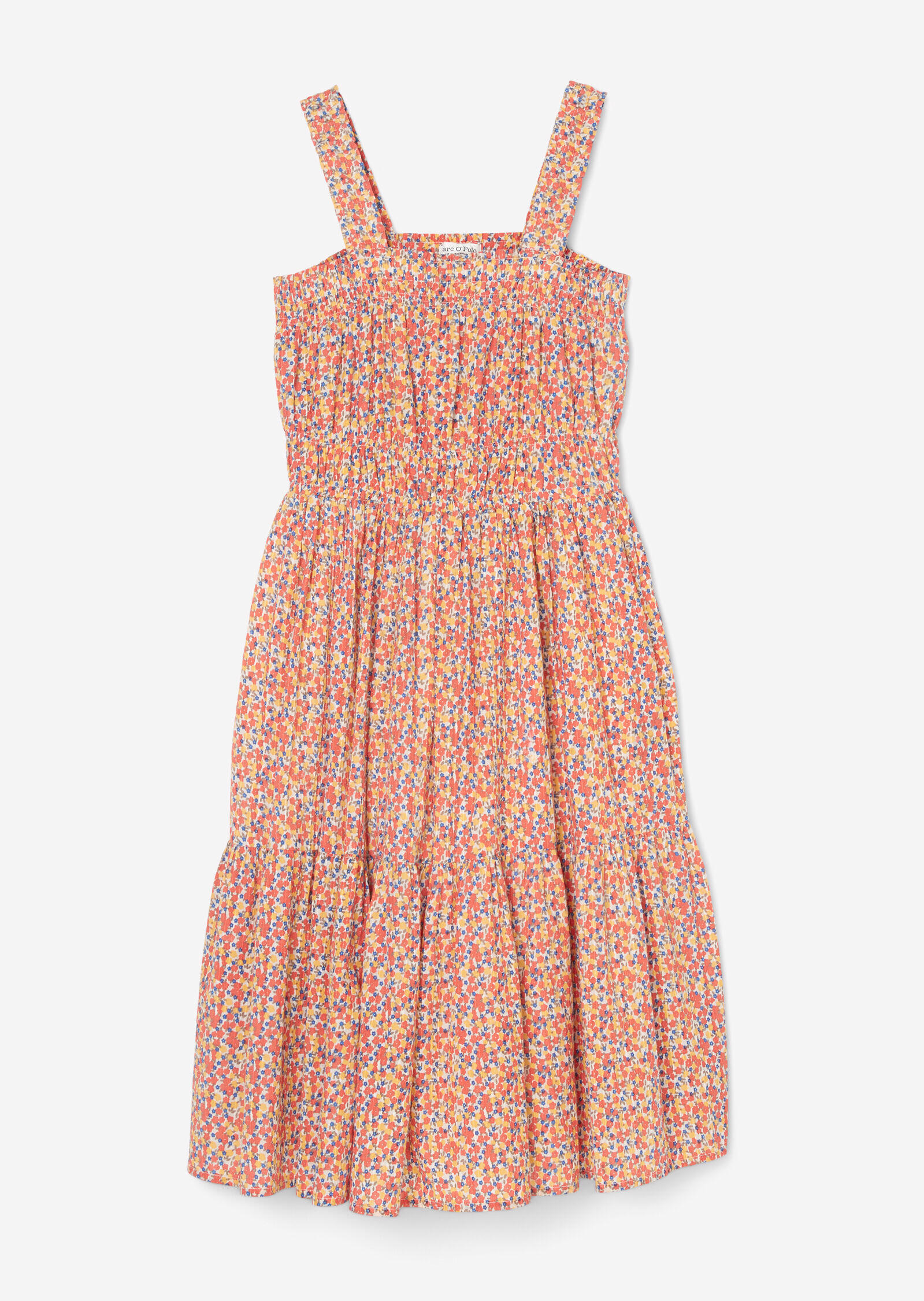 Marc OPolo Junior - MARC OPOLO Kleid mit sommerlichem Allover-Print sunrise red aop - Gr. - 176 von Marc O'Polo Junior