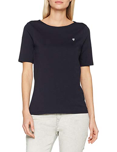 Marc O'Polo Damen 51195, Damen T-Shirt mit kleinem Logo-Print, bequemes Oberteil aus Bio Baumwolle, elegantes und Kurzarmshirt für Frauen von Marc O'Polo