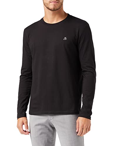 Marc O'Polo Herren Langarmshirt aus Bio-Baumwolle mit Rundhalsausschnitt, Schwarz (Black), M von Marc O'Polo