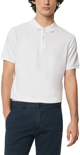 Marc O'Polo Herren Kurzarm-Poloshirt mit Stretch-Anteil Shaped Fit, Weiß (White), S Marc O'Polo Herren Kurzarm-Poloshirt mit Stretch-Anteil Shaped Fit, Weiß (White), S von Marc O'Polo