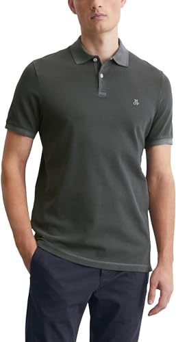 Marc O'Polo Herren Kurzarm-Poloshirt mit Stretch-Anteil Shaped Fit, Grau (Grau), S von Marc O'Polo