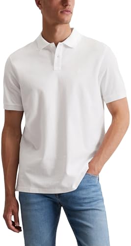 Marc O'Polo Herren Kurzarm-Poloshirt aus Bio-Baumwolle Regular Fit, Weiß (White), XS von Marc O'Polo