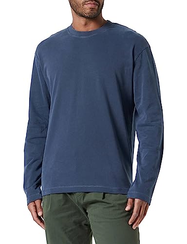 Marc O'Polo Herren Langarmshirt aus Bio-Baumwolle mit Rundhalsausschnitt, Blau (Dark Navy), XS von Marc O'Polo
