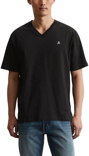 Marc O'Polo Herren T-Shirt aus Bio-Baumwolle mit V-Ausschnitt, Schwarz (Black), S von Marc O'Polo
