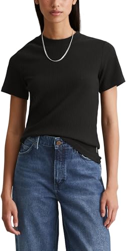 MARC O'POLO Denim Damen T-Shirt mit Stretch-Anteil Slim Fit, Schwarz (Black), XXL von Marc O'Polo