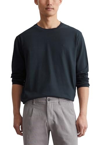 Marc O'Polo Herren Langarmshirt aus Bio-Baumwolle mit Rundhalsausschnitt, Blau (Dark Navy), M von Marc O'Polo