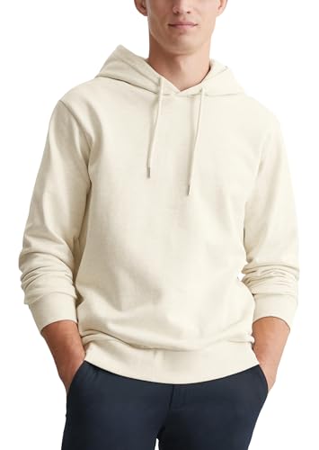 Marc O'Polo Herren Hoodie aus Bio-Baumwolle mit Kapuze, Cremefarben (Off-White Mélange), M von Marc O'Polo