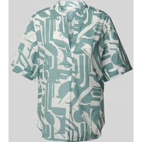 Marc O'Polo Bluse mit Allover-Muster und 1/2-Arm in Aqua, Größe 36 von Marc O'Polo