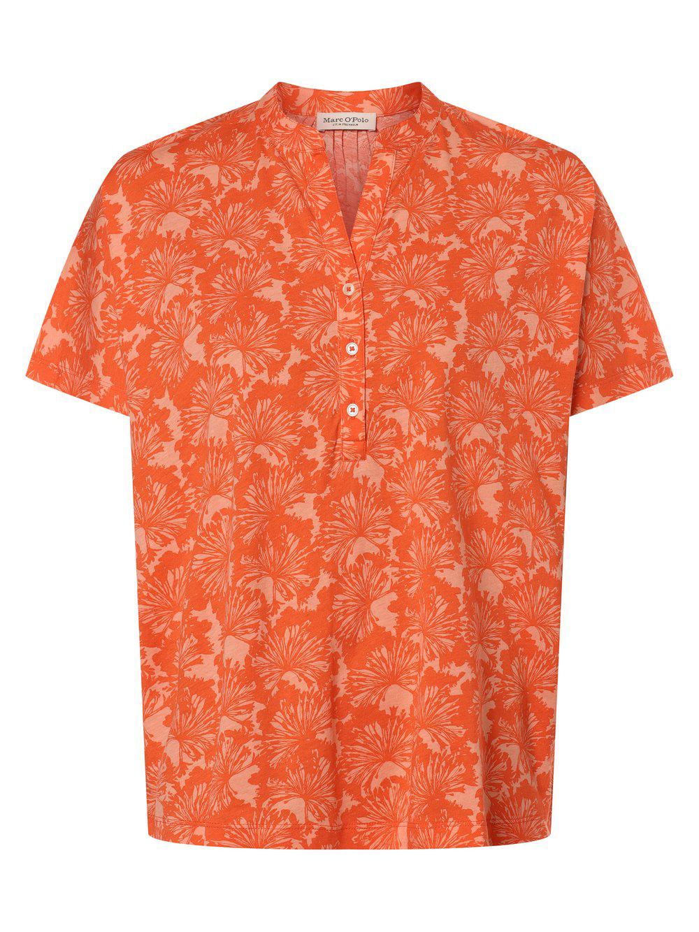 Marc O'Polo Blusenshirt Damen Jersey V-Ausschnitt gemustert, orange von Marc O'Polo