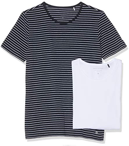 Marc O’Polo Body & Beach Herren Multipack M 2-Pack T-Shirt, Blau (Nachtblau 804), Large (2er Pack) von Marc O'Polo