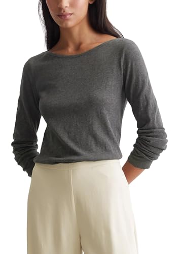 Marc OߴPolo Damen Langarmshirt aus Bio-Baumwolle mit U-Boot-Ausschnitt, Grau (Deep Grey Melange), XXS Marc OߴPolo Damen Langarmshirt aus Bio-Baumwolle mit U-Boot-Ausschnitt, Grau (Deep Grey Melange), XXS von Marc O'Polo