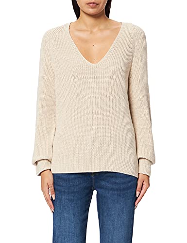 Marc O'Polo Damen 60097 Damen Pullover aus Organic Cotton l ssig sportlicher Pulli lockerer Strickpullover mit V Auschnit, 145, M EU von Marc O'Polo