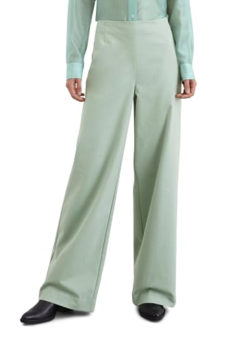 Marc O'Polo Damen Anzughose mit hohem Bund Wide Fit, Grün (Dusty Mint), 40 von Marc O'Polo