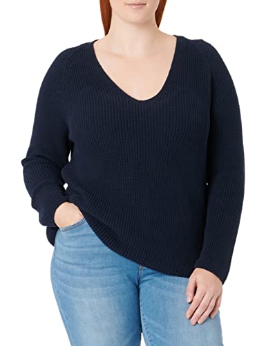 Marc O'Polo Damen Pullover aus Organic Cotton, lässig-sportlicher Pulli, lockerer Strickpullover mit V-Auschnitt von Marc O'Polo