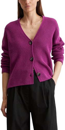 Marc O'Polo Damen Cardigan aus Bio-Baumwolle mit V-Ausschnitt, Lila (Fresh Berry), M von Marc O'Polo