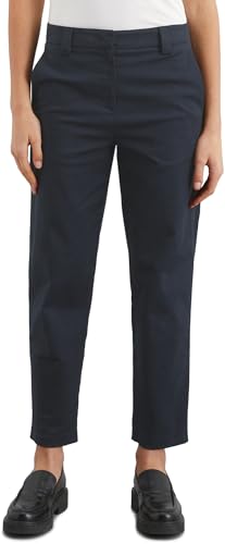 Marc O'Polo Damen Chinohose mit Stretch-Anteil Tapered Fit, Blau (Thunder Blue), 32 von Marc O'Polo