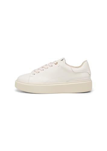 Marc OߴPolo Damen Sneaker flach aus Leder Low Top, Weiß (Offwhite), 36 von Marc O'Polo