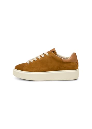 Marc OߴPolo Damen Plateau Sneaker aus Veloursleder zum Schnüren, Braun (Caramel), 36 von Marc O'Polo