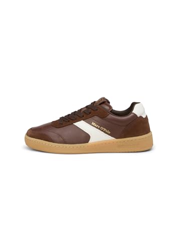 Marc OߴPolo Damen Sneaker flach aus Leder Low Top, Braun (Muted Earth/White), 38 von Marc O'Polo