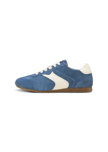 Marc OߴPolo Damen Sneaker flach aus Veloursleder mit Bio-Baumwollschnürsenkeln, Blau (Dark Cloudless Blue/White), 40 Marc OߴPolo Damen Sneaker flach aus Veloursleder mit Bio-Baumwollschnürsenkeln, Blau (Dark Cloudless Blue/White), 40 von Marc O'Polo