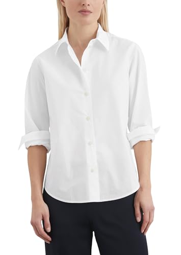 Marc O'Polo Damen Hemd aus Bio-Baumwolle mit Kentkragen, Weiß (White), 44 von Marc O'Polo