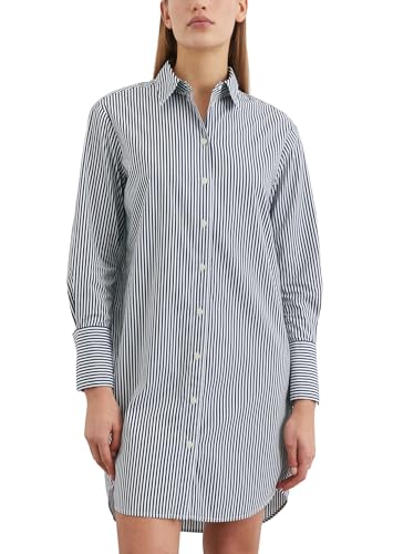 Marc O'Polo Damen Hemdblusenkleid mit Kentkragen gestreift, Mehrfarbig (Multi/Deep Night Blue), 40 von Marc O'Polo