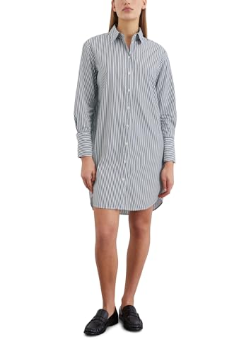 Marc O'Polo Damen Hemdblusenkleid mit Kentkragen gestreift, Mehrfarbig (Multi/Deep Night Blue), 44 von Marc O'Polo