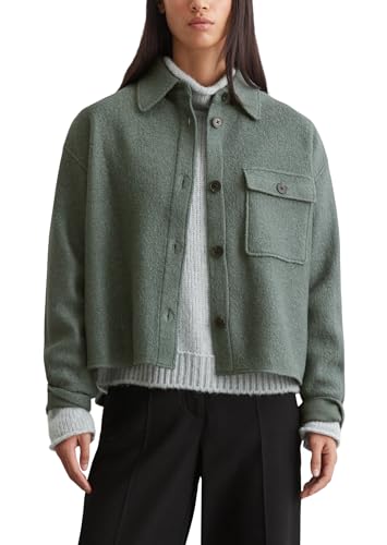 Marc O'Polo Damen Hemdjacke mit Kentkragen Overshirt, Grün (Deep Emerald), 44 von Marc O'Polo
