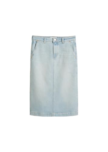 Marc O'Polo Damen Jeansrock Midi High Waist, Blau (Essential Authentic Light Blue), 31 von Marc O'Polo