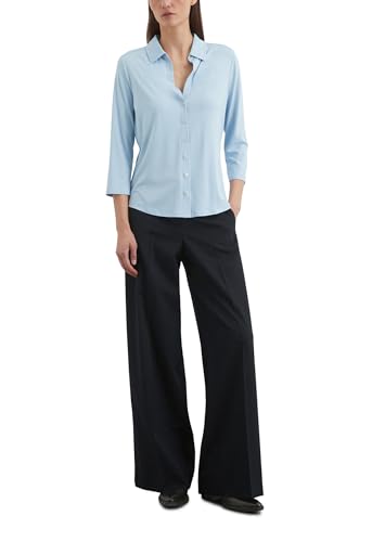 Marc O'Polo Damen Jerseybluse mit Kentkragen verkürzte Ärmel, Blau (Smooth Sky), XL von Marc O'Polo