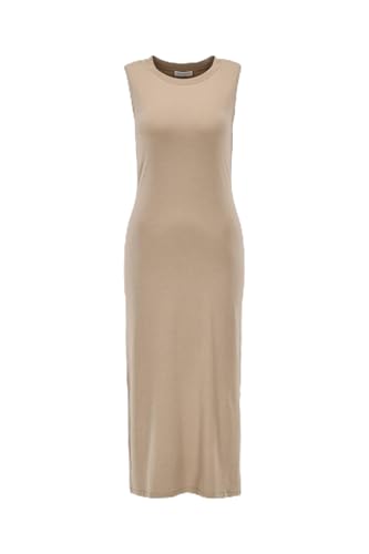 Marc O'Polo Damen Jerseykleid mit Stretch-Anteil Shaped Fit, Beige (Summer Sand), XXL von Marc O'Polo