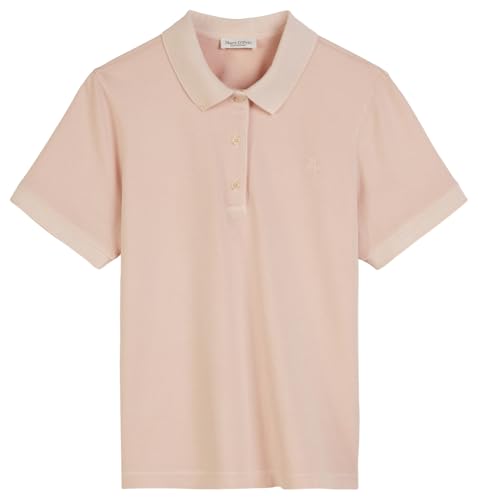 Marc O'Polo Damen Kurzarm-Poloshirt mit Stretch-Anteil Regular Fit, Rosa (Chalky Peach), XL von Marc O'Polo