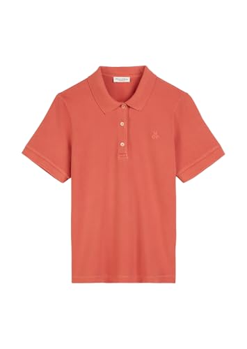 Marc O'Polo Damen Kurzarm-Poloshirt mit Stretch-Anteil Regular Fit, Rot (Burnt Red), L von Marc O'Polo